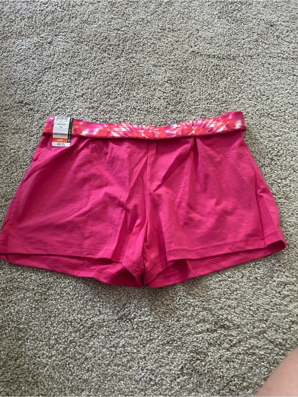 Wonder Nation XL Plus Pink Knit Shorts with Patterned Waistband NWT